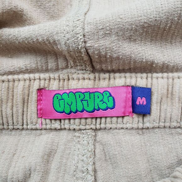 Empyre Suzie Corduroy Bib Overalls Medium Beige Pockets Grunge Skater Y2K - Picture 4 of 14